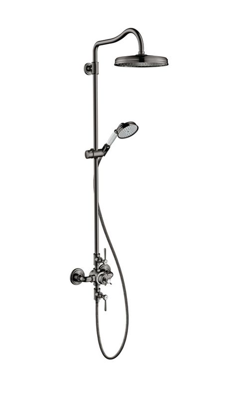 AXOR-HG-AXOR-Montreux-Showerpipe-mit-Thermostat-und-Kopfbrause-240-1jet-Polished-Black-Chrome-16572330 gallery number 1